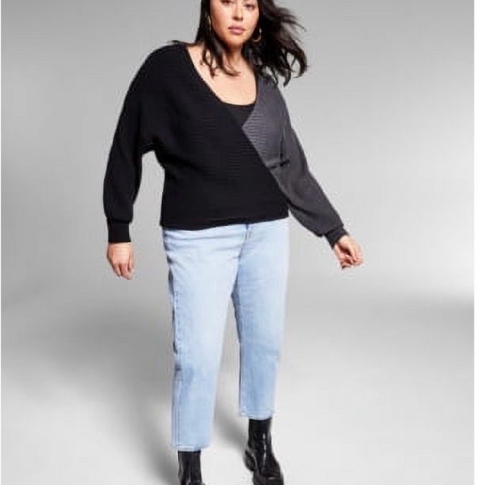 Ladies Gray & Black Sweater Jeannie Mai x I.N.C. Size XL